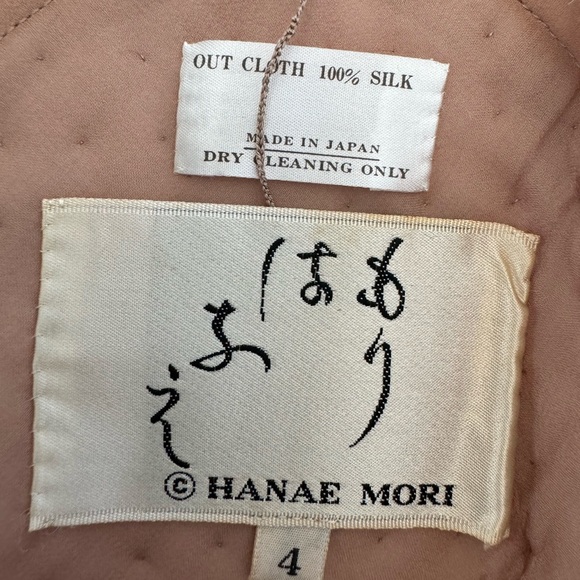 Vintage Hanae Mori Asymmetrical Hand Beaded Long Sleeve Silk Gown - Picture 3 of 3